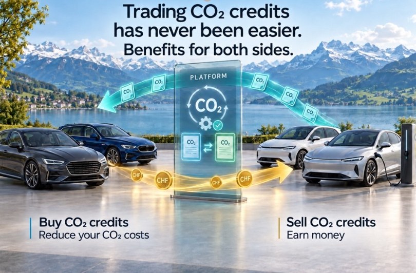 Handel mit CO2-Gutschriften: Käufer senken ihre CO2-Kosten, Verkäufer verdienen Geld, über die Plattform.